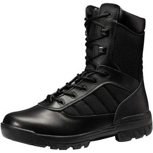 Thowi Men’s Military Tactical jungle Boots With Zipper, Black, Size 9 Black
